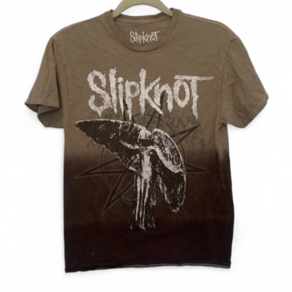 Slipknot Angel Graphic Brown Tan Short Sleeve Band Tee Shirt Size Small